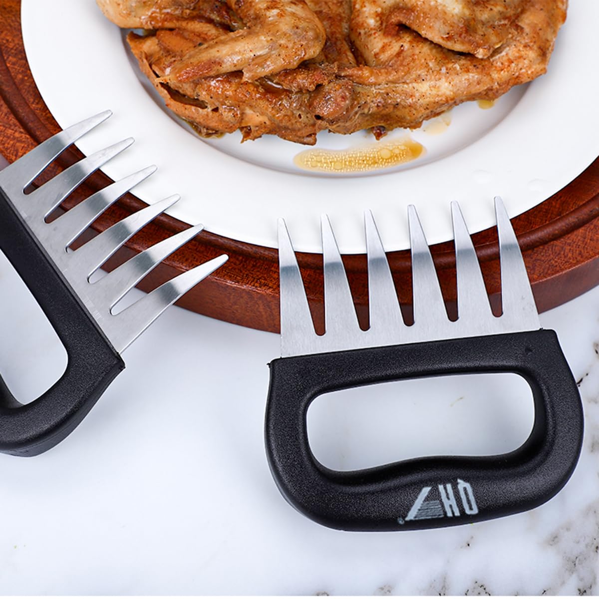 Set di 2 artigli per carne Artigli Carne Per BBQ acciaio inox Bear Meat Claws per carne di maiale tirata Forchetta di carne, Artigli di BBQ, Artigli di orso, Grill Claws,