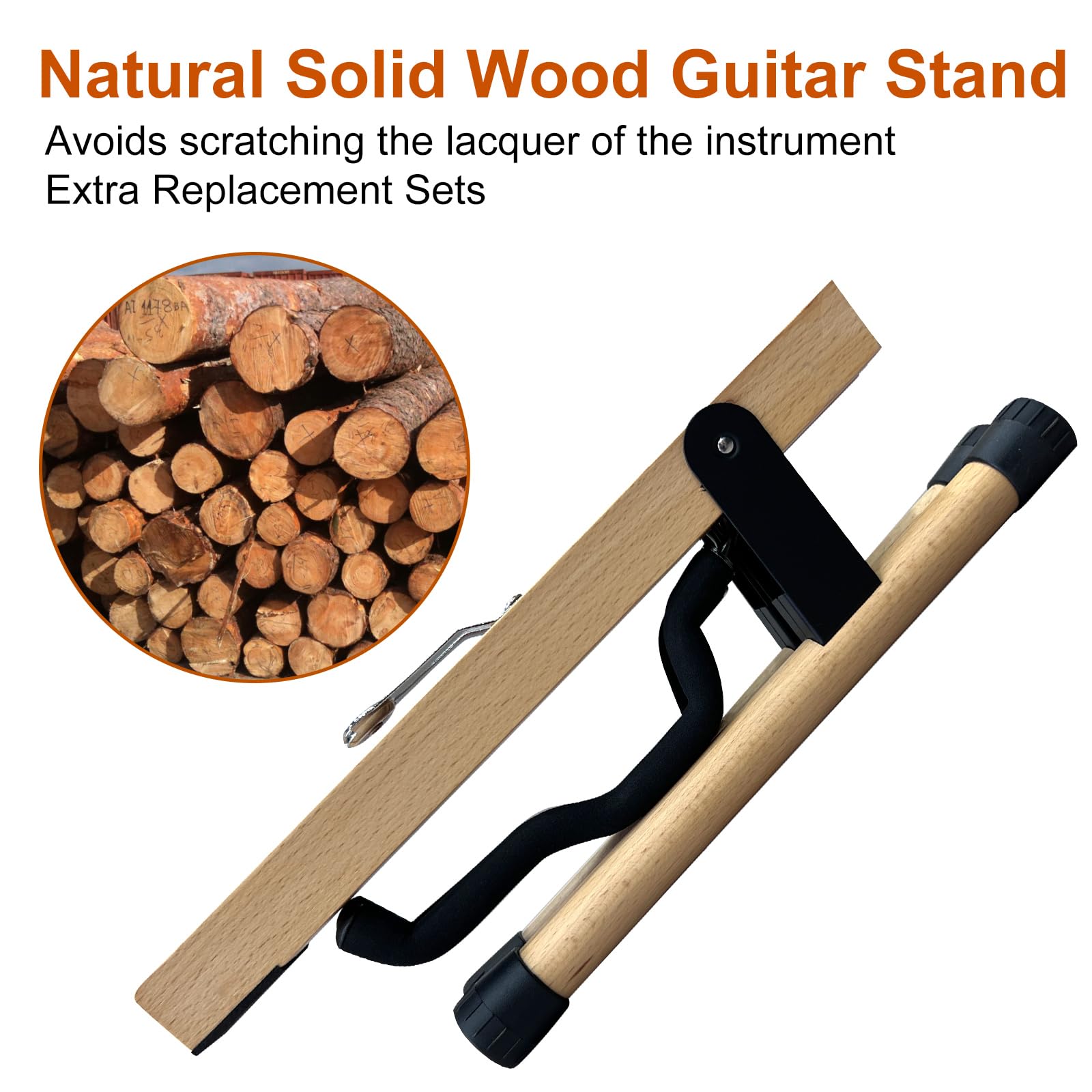 Supporto Chitarra In Legno Zebrato - Pieghevole, Per Chitarra Acustica Ed Elettrica - Foto 10