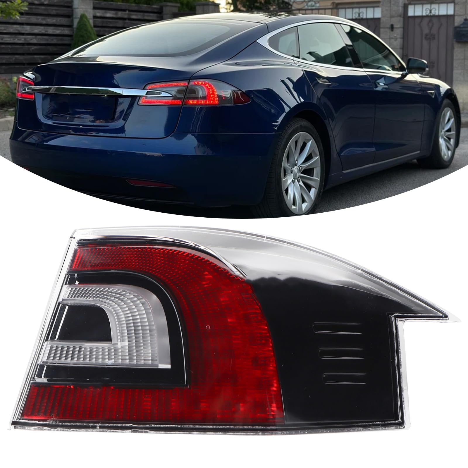Photo 1 of YEQSHNG RH LED Outer Tail Light Assembly Compatible With 2012-2021 Tesla Model S Rear Outer Lamp Right Passenger Side Replacement