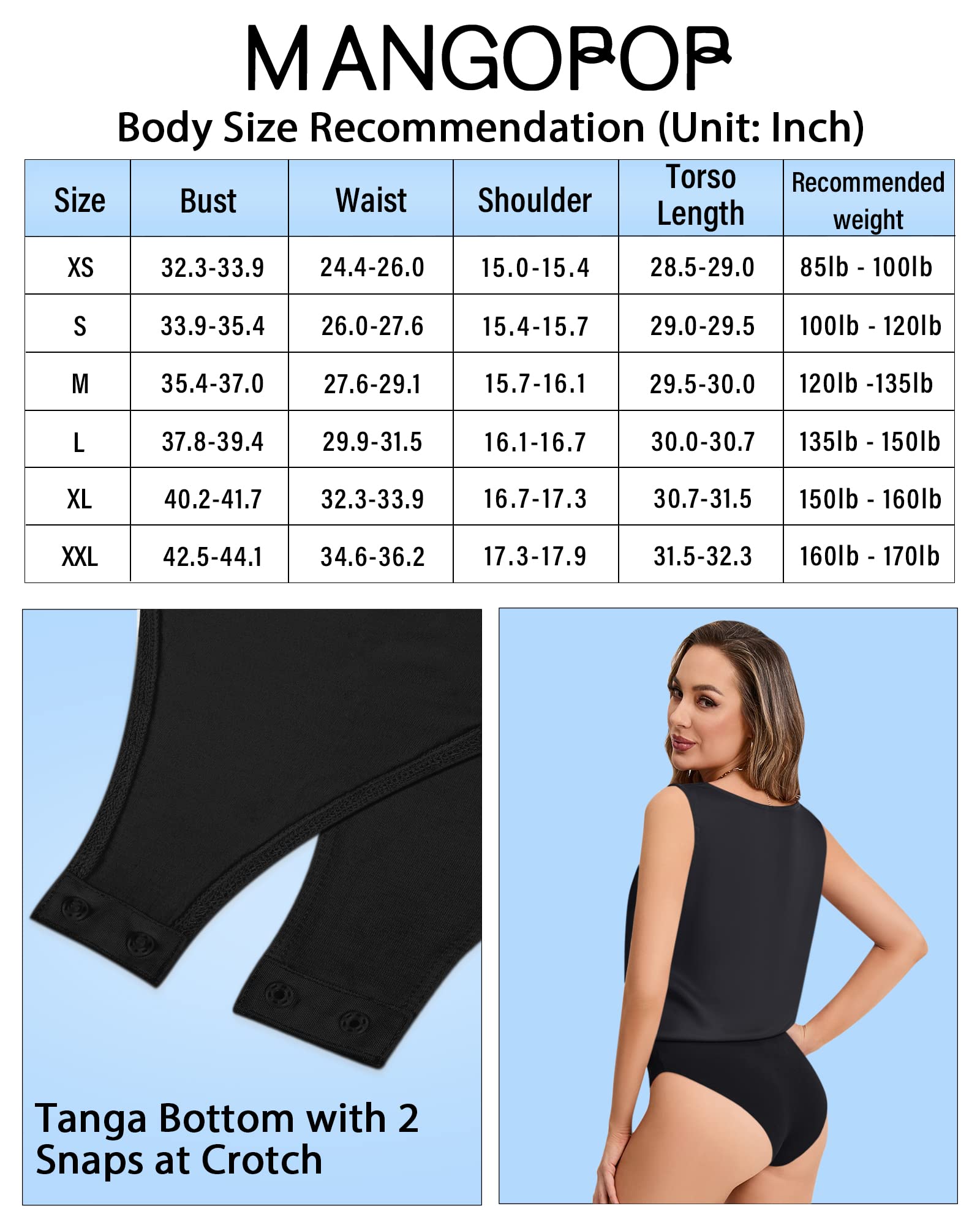 MANGOPOP Body da donna con scollo a V, vestibilità ampia, in raso, senza maniche, a maniche lunghe, elegante, nero, X-Large