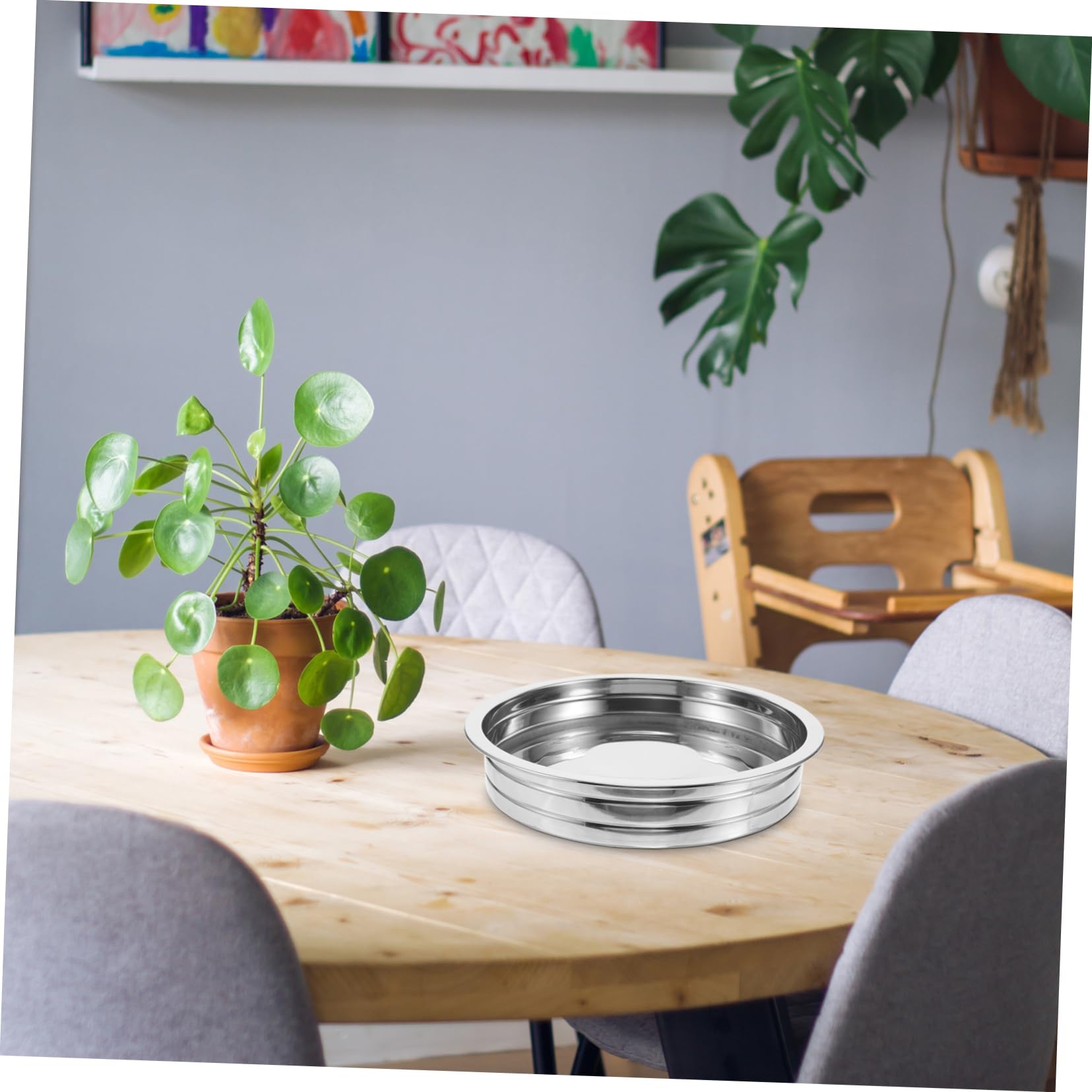 TOPPERFUN Plat Métal Plateau Religieux Acier Inoxydable Plat à Religieux Plateau à Métal Multifonction