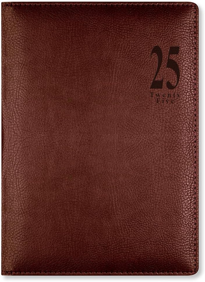Letts of London Milano A5 week to view 2025 diary - chocolate