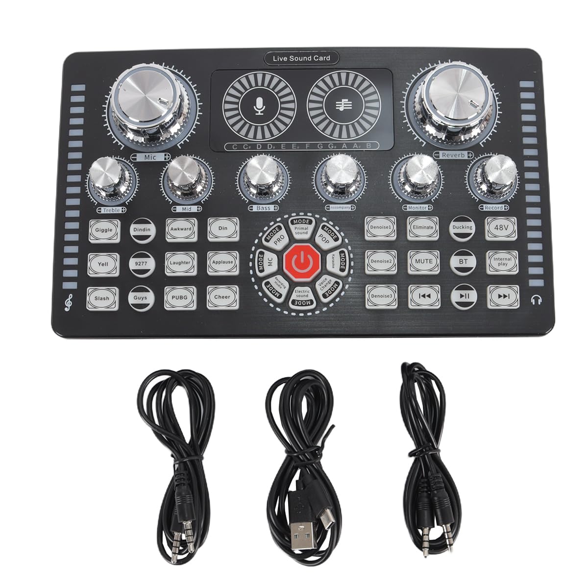 Alide Scheda audio Q7 Live, alimentazione Phantom a 48 V, riduzione del rumore di terza marcia per streaming live, podcast, voice over, canto, PC, smartphone