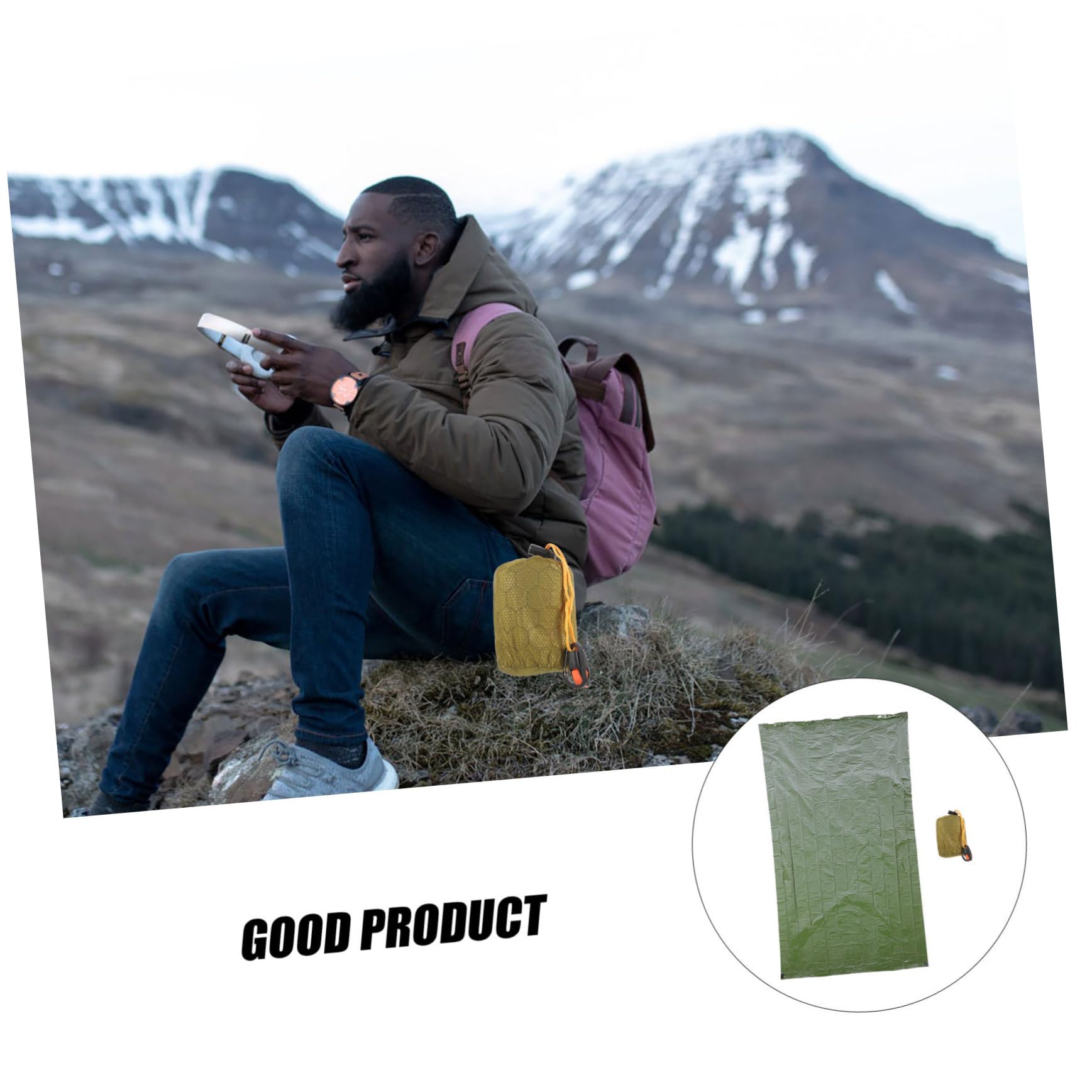 Abaodam Notfall Schlafsack Aluminiumfolie mit Tragetasche Wasserdichter und Winddichter Schlafsack für Outdoor Camping und Notfälle und Tragbar für Erwachsene Notfalldecke