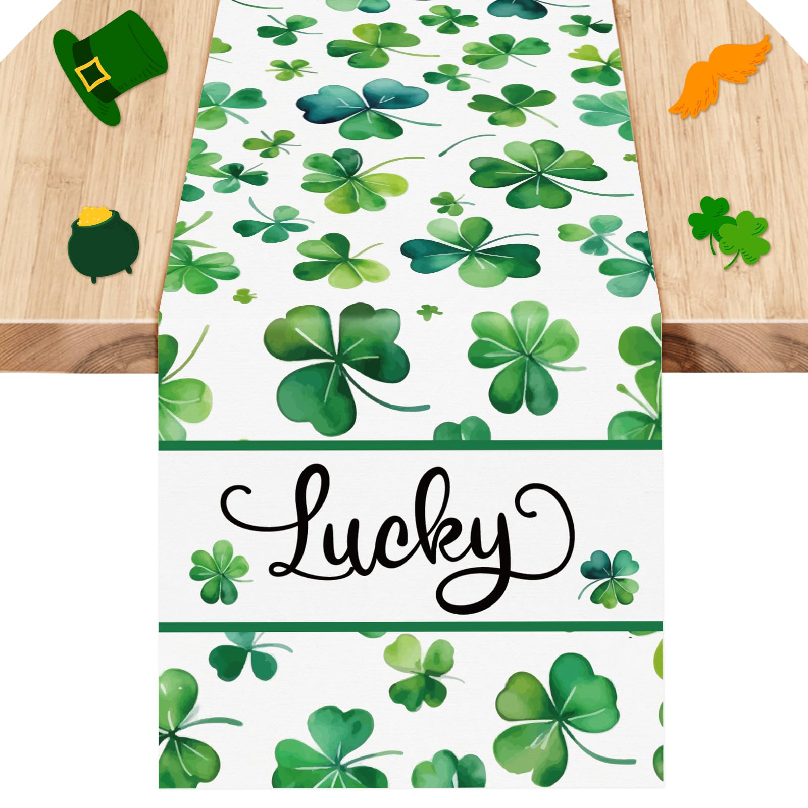Shamrock Happy St.Patrick's Day Table Runner