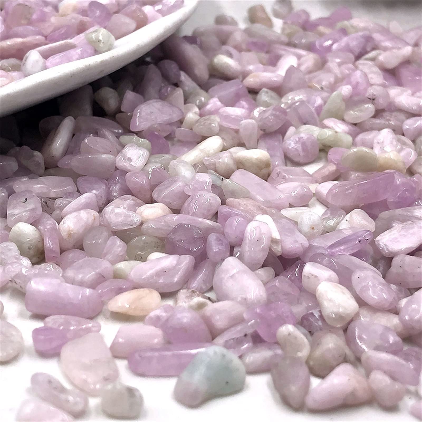 Lote de 100 g/Paquete de Chips de kunzita Natural, Grava, Cristales de Cuarzo, Piedra for decoración de la habitación del hogar, Adornos de Acuario DIY, Piedra de Cristal Inicio Colecciones