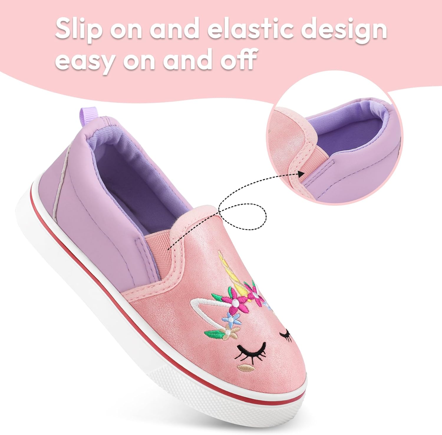 K KomForme Toddler Girls Boys Shoes Little Kids Slip on Canvas Sneakers for Running/Walking - Image 4