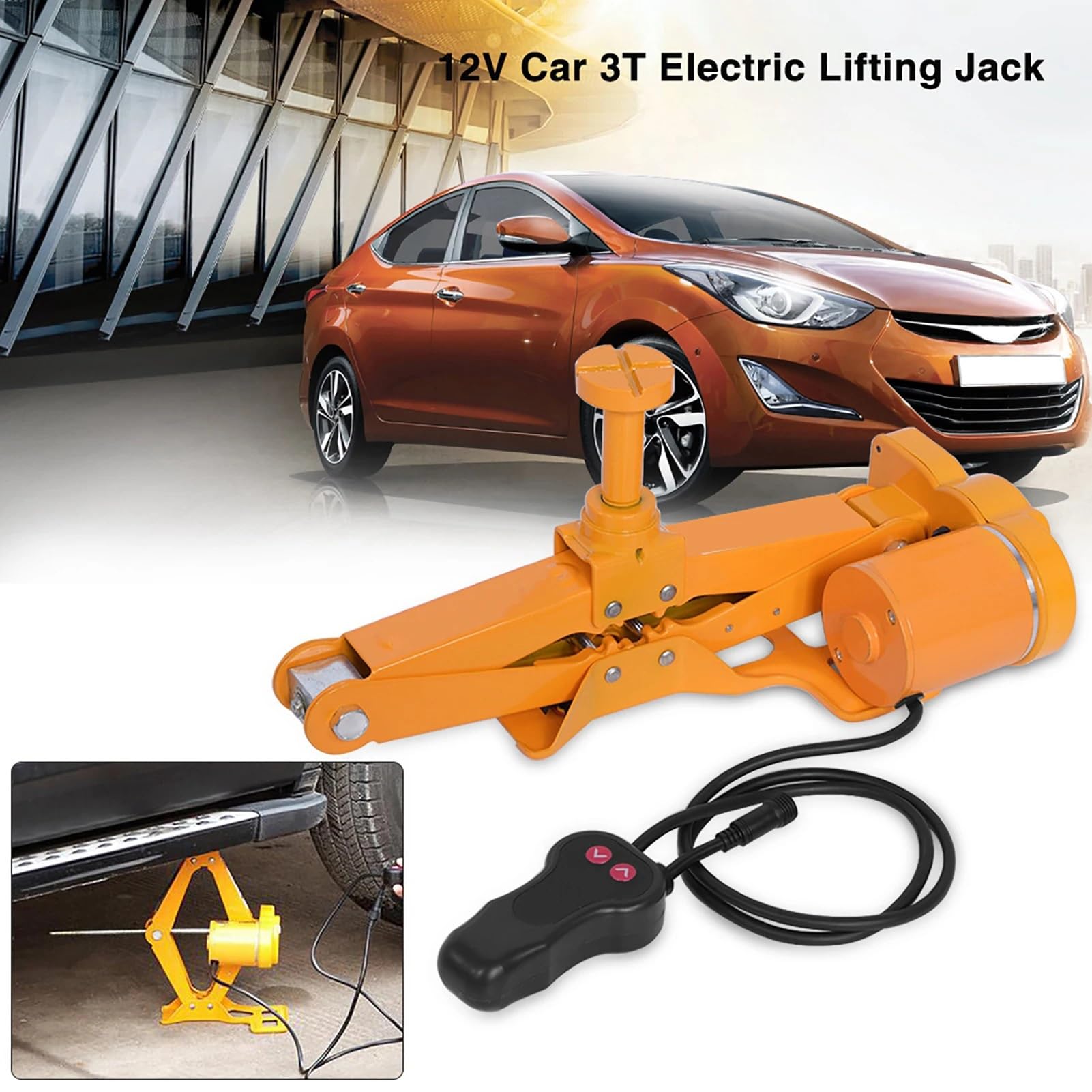 Caballete Coche Gato eléctrico para Coche automotriz de 3 toneladas, elevación, SUV, Furgoneta, Garaje y Equipo de Emergencia Gato Taller