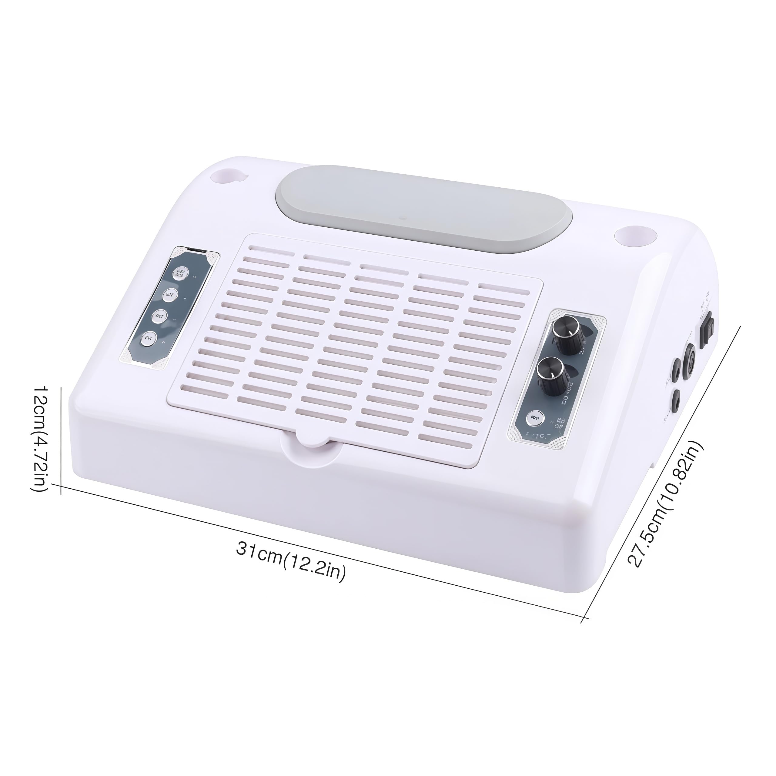 OYHN Aspirador de Uñas con Torno, 30000 Rpm, luz LED Giratoria de 6w Taladro electric de Uñas Profesional, Taladro de uñas electrico 5 en 1, Potente Aspirador de 96W, para Uso Doméstico en Salones