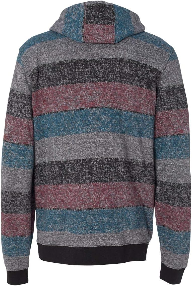 Burnside Printed Stripes Fleece Sweatshirt, XL, Black