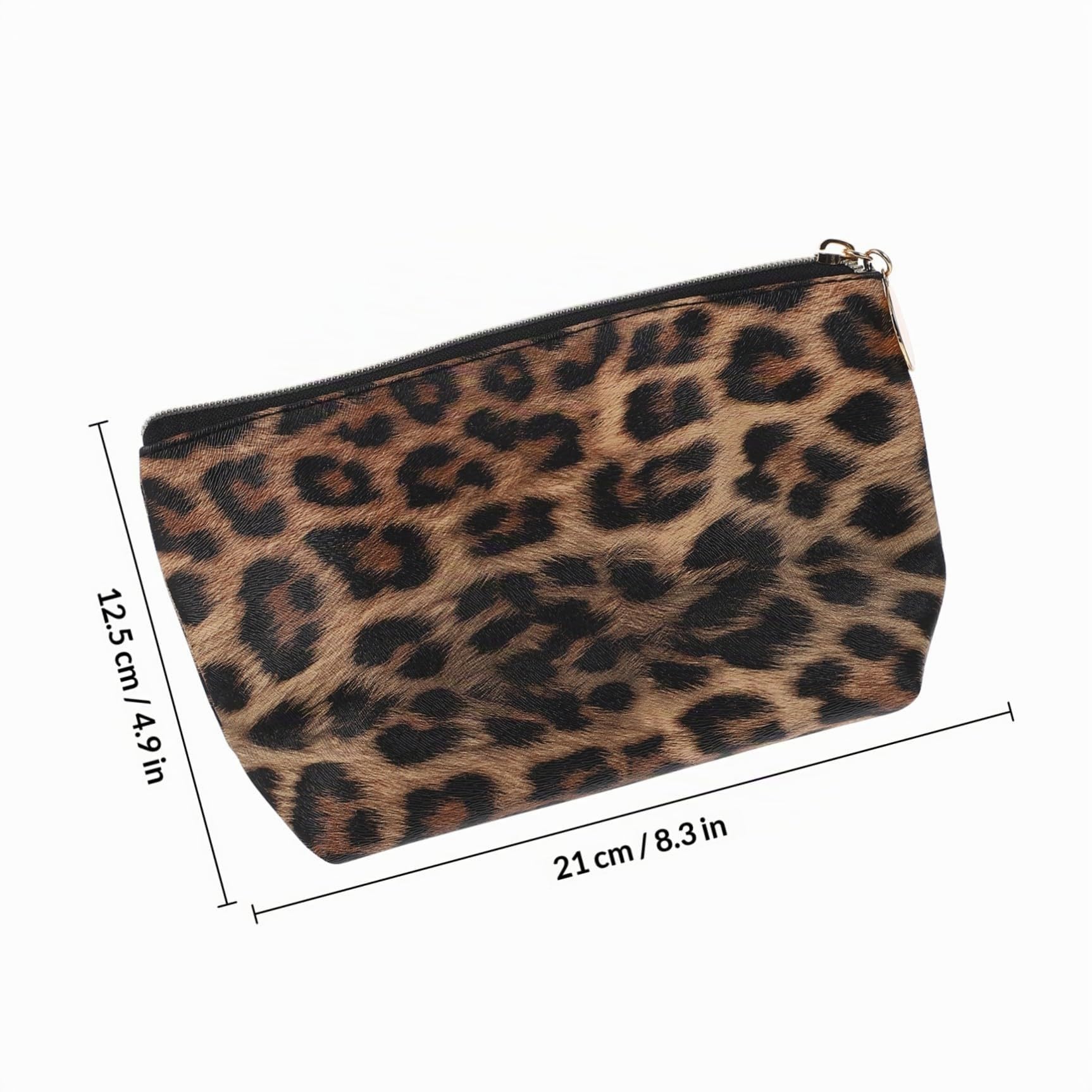 POPETPOP Borsa Trucco Leopardata 8.27 Pollici Set 2 Custodie Cosmetici in Pu Con Cerniera Portatrucchi Da Viaggio E Uso Quotidiano Per Ragazze E Donne