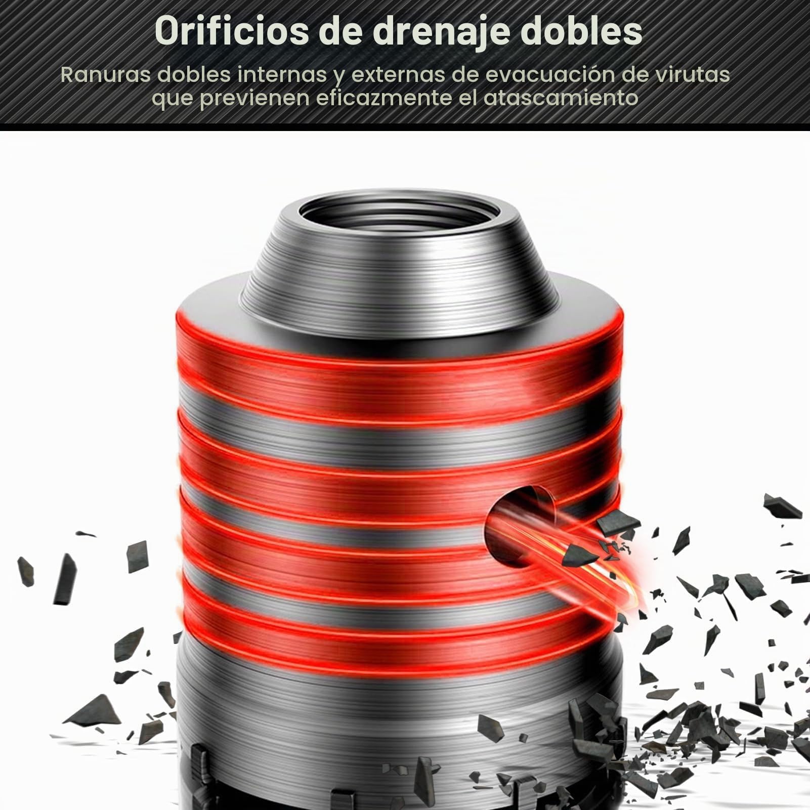 Ejoyous Set de 9 Sierras Perforadoras para Hormigón, 30mm-100mm, Brocas de Piedra y Cemento, Cortador de Agujeros de Pared para Perforación de Precisión