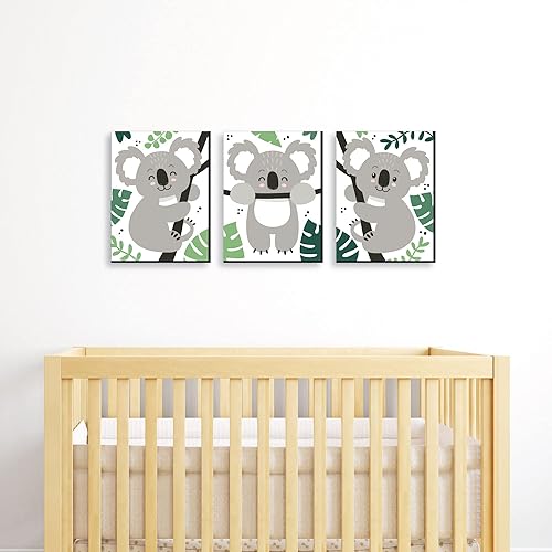 Miniatura 2 de Big Dot of Happiness Koala Cutie - Arte de pared de oso y decoración de habitación infantil - 7.5 x 10 pulgadas - Juego de 3 impresiones