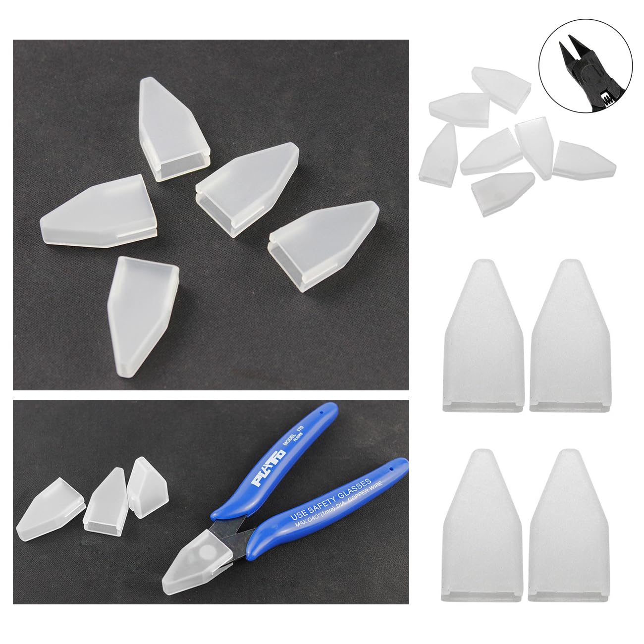 10 Pack Micro Cutter Tip Cover Cap Flush Wire Cutters Point Safety Covers Protector for Side Cutter Clippers Flush Cut Side Cutters Snips Diagonal Cutting Pliers Cutting Nippers Flush Cutters