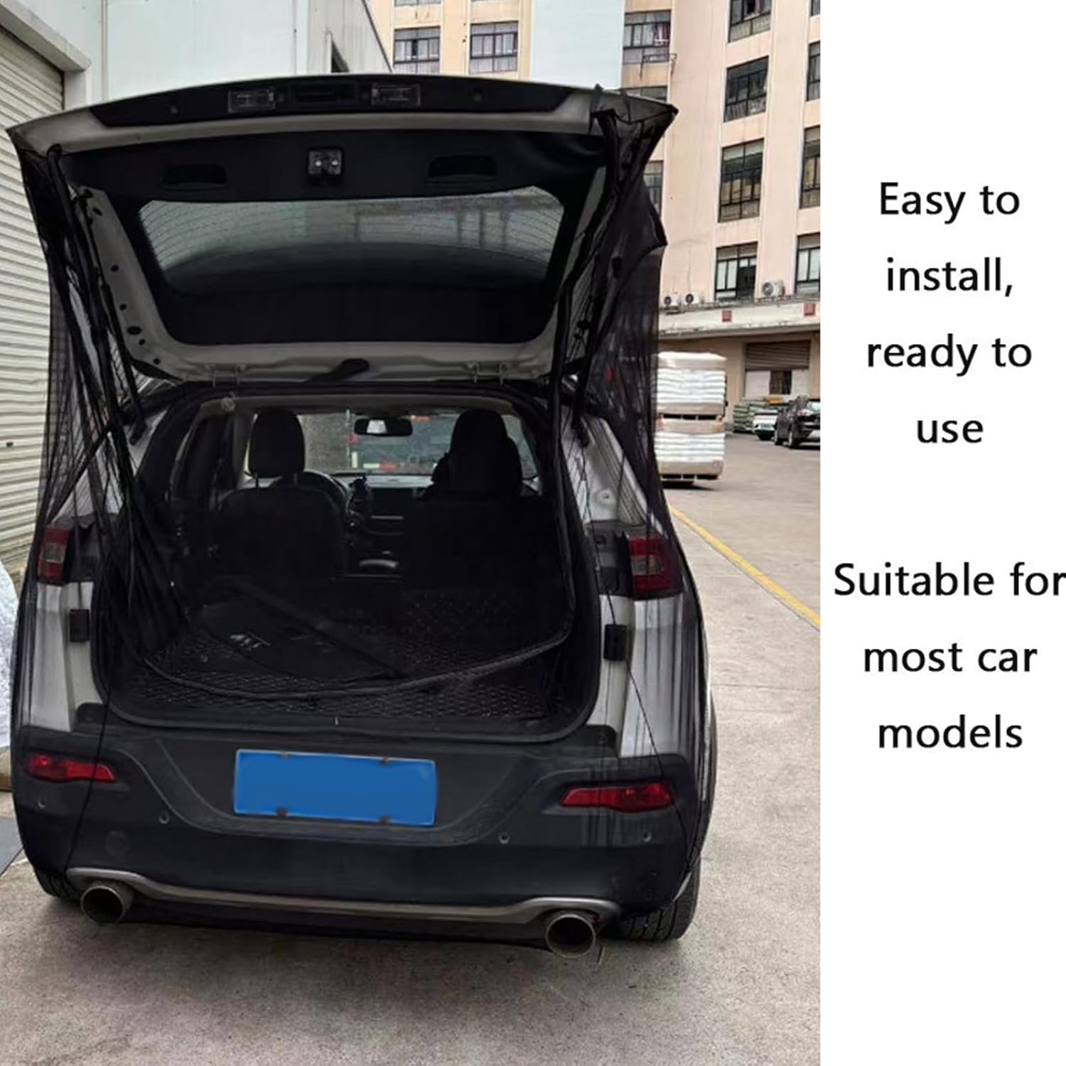 Car Net,Breathable Car Anti-UV Screen Mesh Cooler Net | Breathable Magnetic Mesh Screens with Two-Way Zipper, Travel UV Sun Protection Tailgate for Most Vehicles