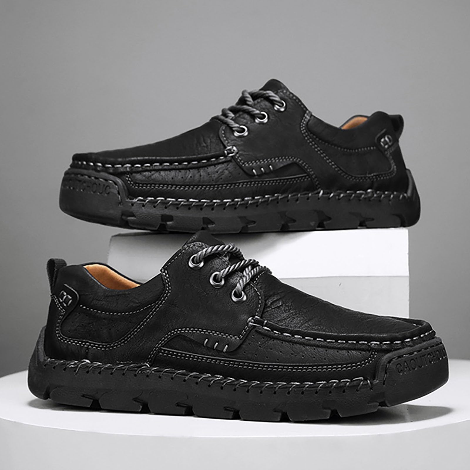 Zapatos casuales para hombre, zapatos de cuero con cordones