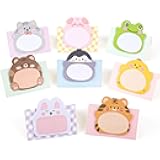 cobee Cute Animal Sticky Notes, 8 Pack Kawaii Animal Self-Stick Notes Cartoon Markers Flags Cute Shapes Self-Stick Memo Pads Students Home Office Roommates Gifts Tab Supplies 160 Sheets