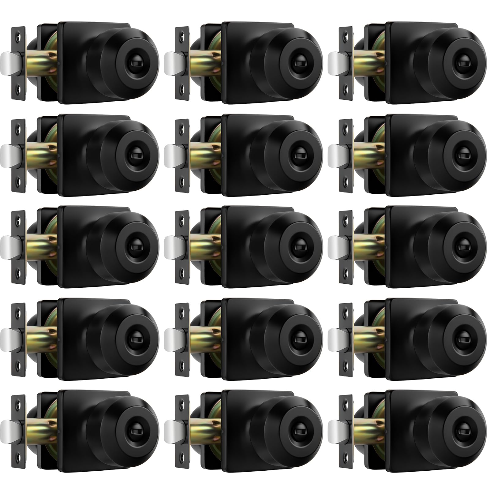 Goldenwarm Matte Black Privacy Door Knobs (3 Pack) -14