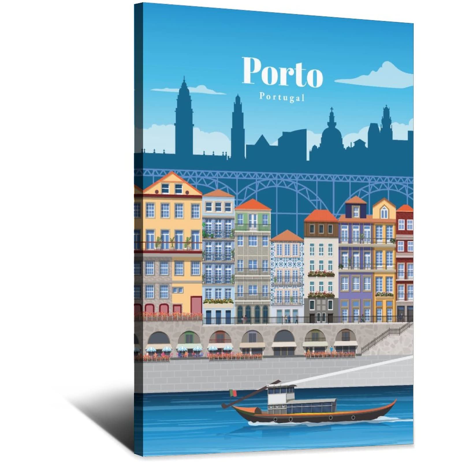 Affiche Décorative Porto-Vecchio - Toile Vintage 30x40 Cm - Décoration Murale Salon, Chambre, Bureau