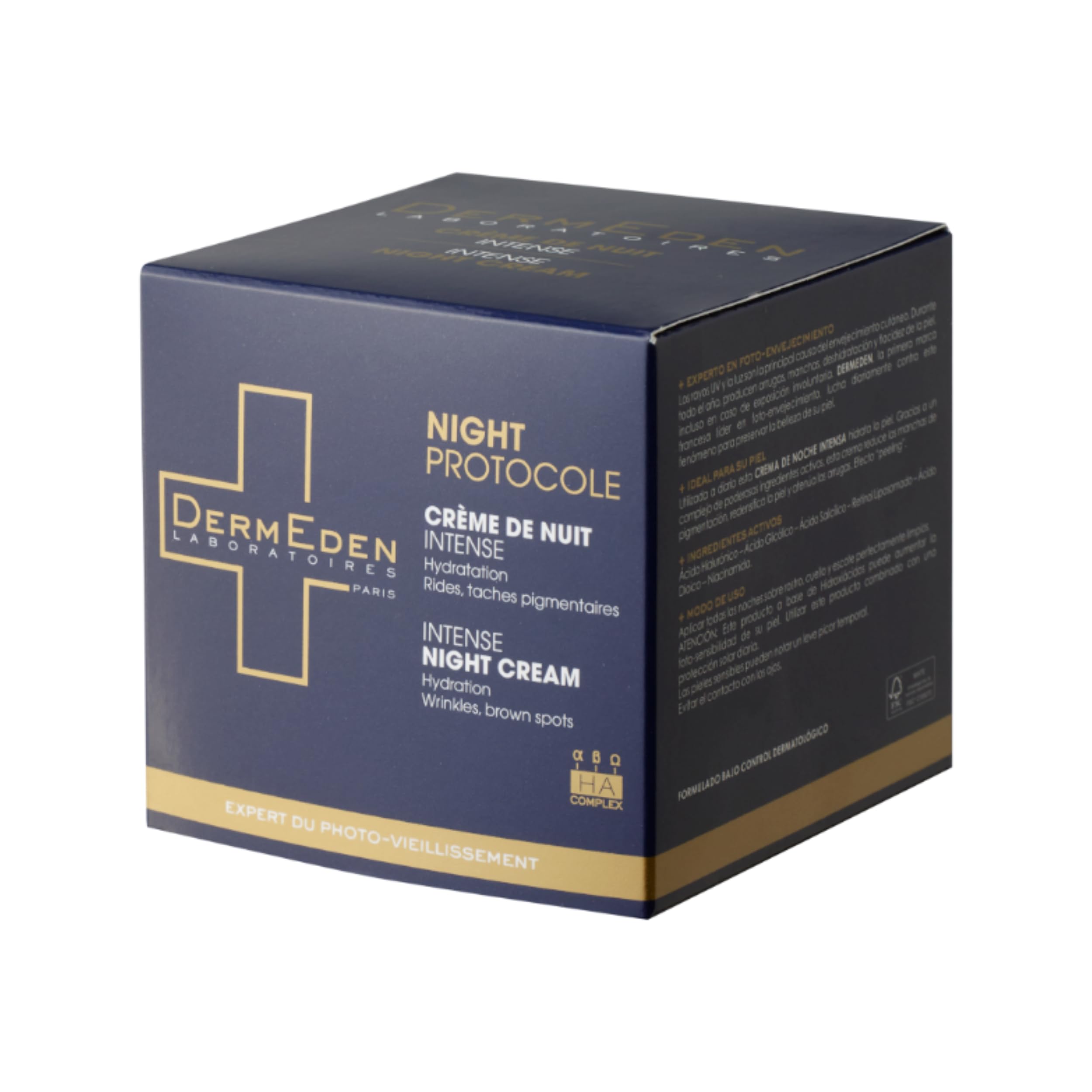 DermEden - Regenerierende Nachtcreme 50 ml - Fördert die Zellerneuerung für eine prallere, straffere und glattere Haut - Feuchtigkeitsspendend mit Peeling-Effekt - Französische Herstellung
