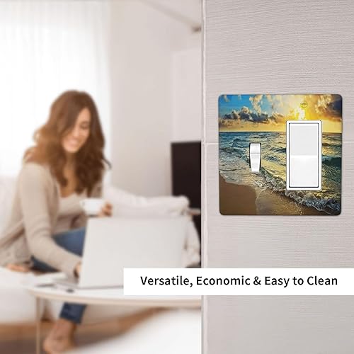 Vista 902 de Placa de pared con interruptor de luz de doble interruptor de pared para niños, diseño de dinosaurio, galaxia, espacio exterior, planeta, nebulosa