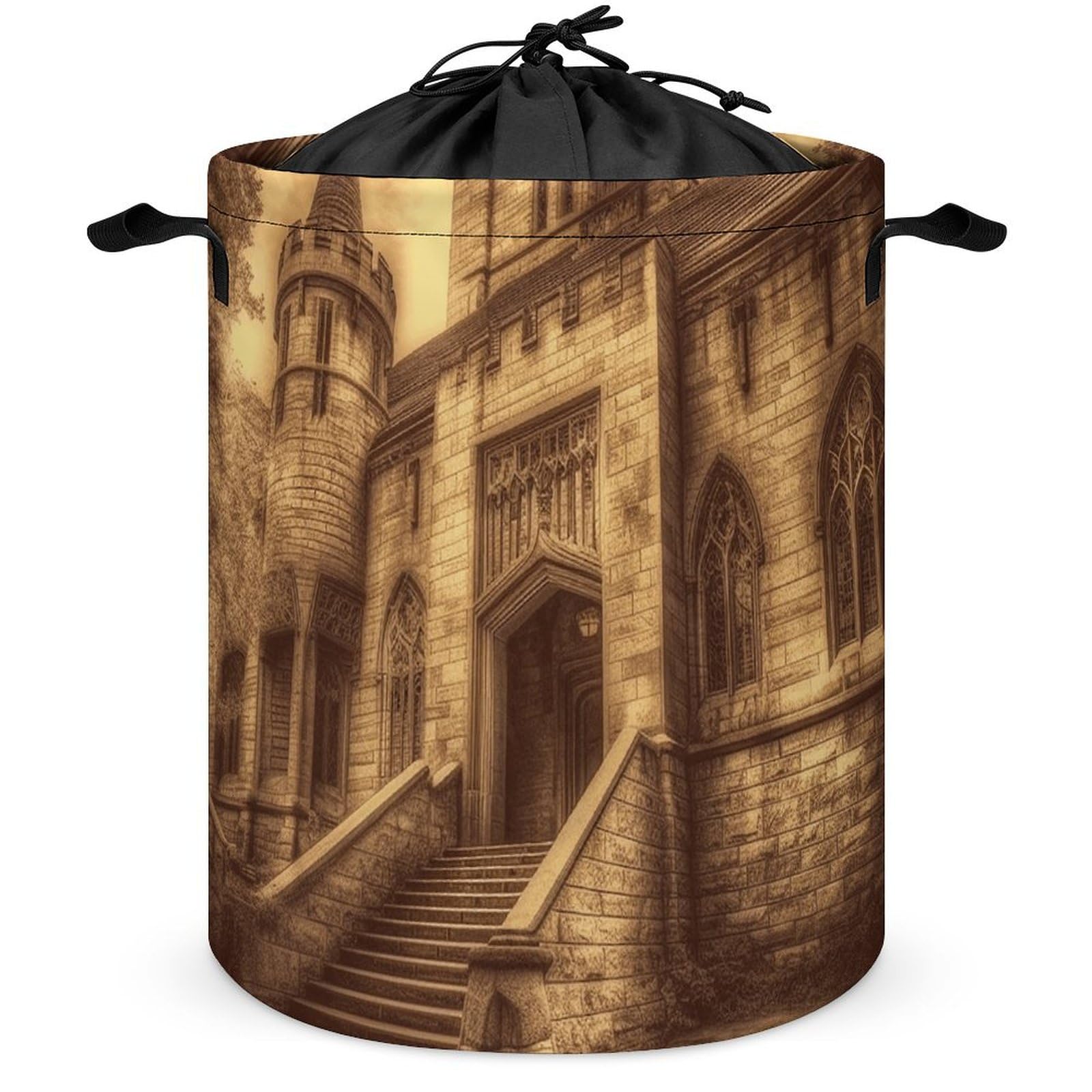 Panier à linge château vintage pliable, le rangement parfait de la salle de bain