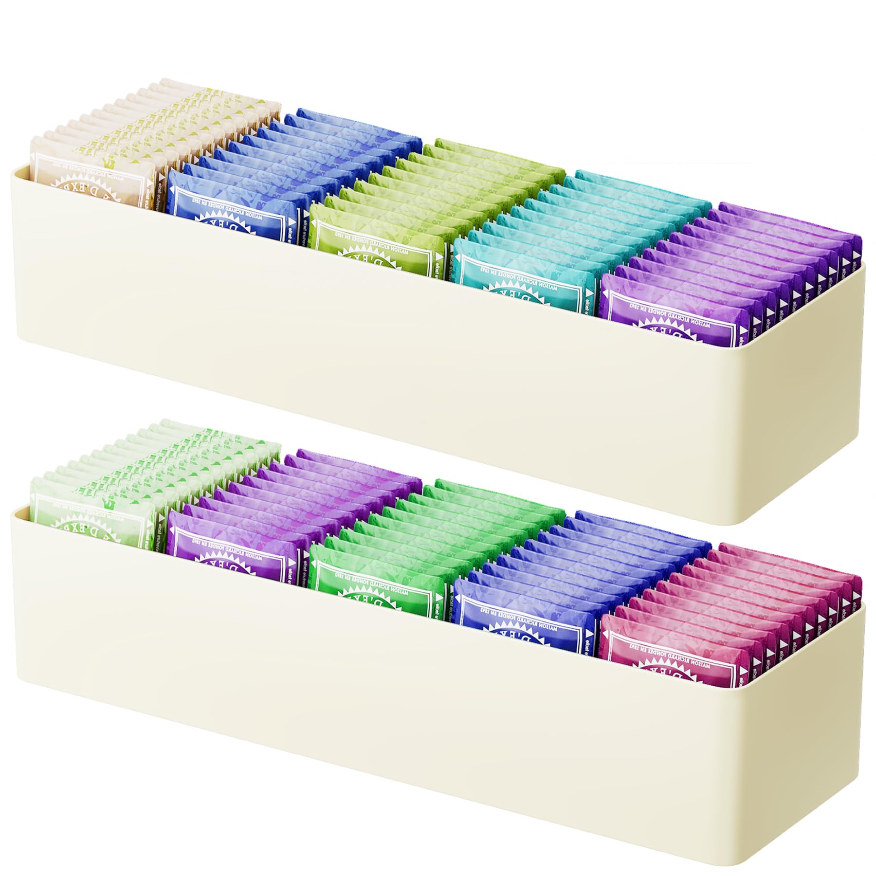 Boîte à thé transparente et modulable pour 40 sachets de thé
