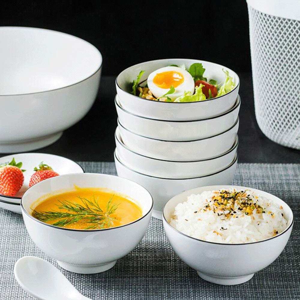 Ensaladera Cuencos de arroz de cerámica de 4 piezas for comer cuencos creativo hogar pequeño fideos sopa de fideos cuenco pequeño restaurante restaurante conjunto 11.5 * 6 cm pequeña capacida
