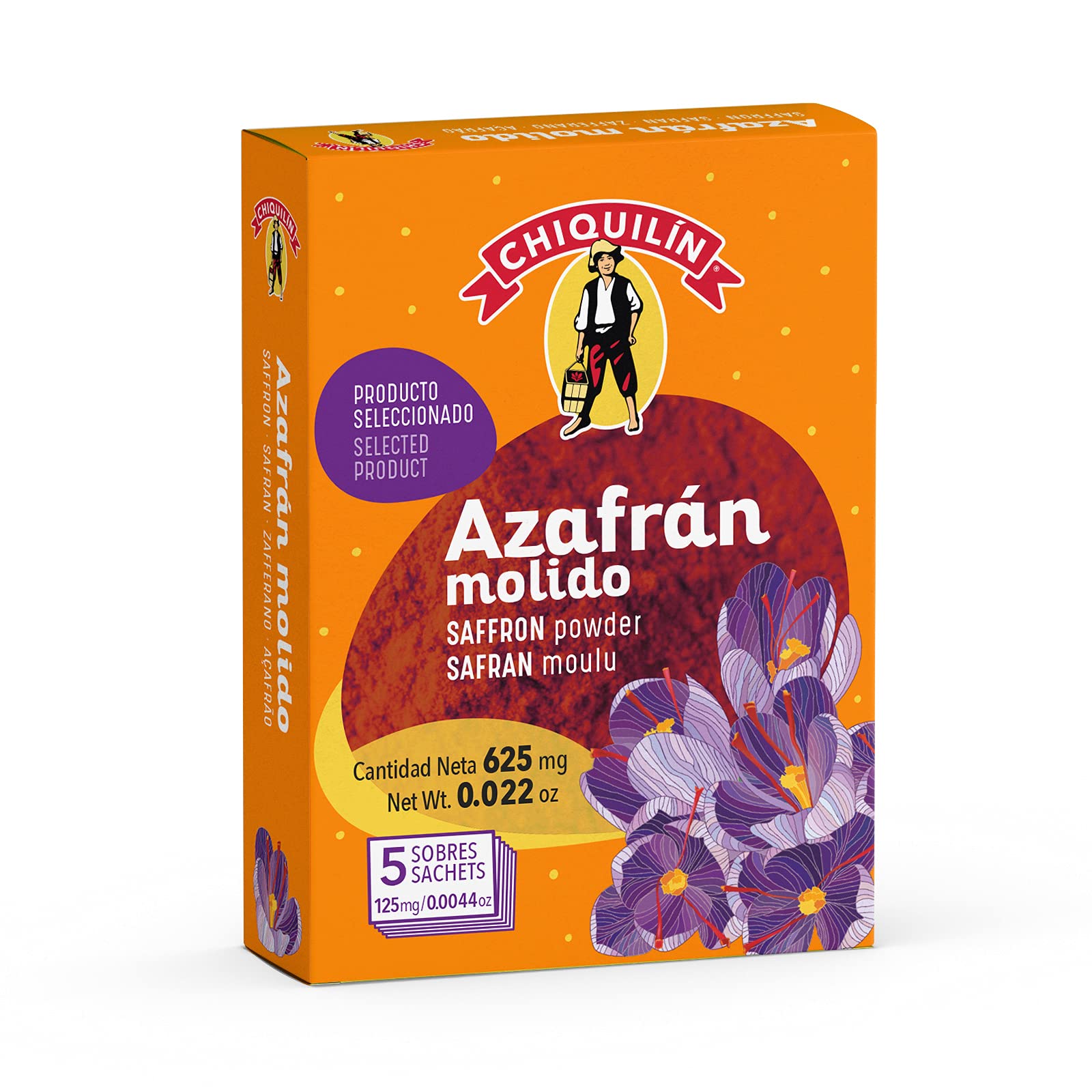 Pure Powdered Saffron Sachets, 5 count