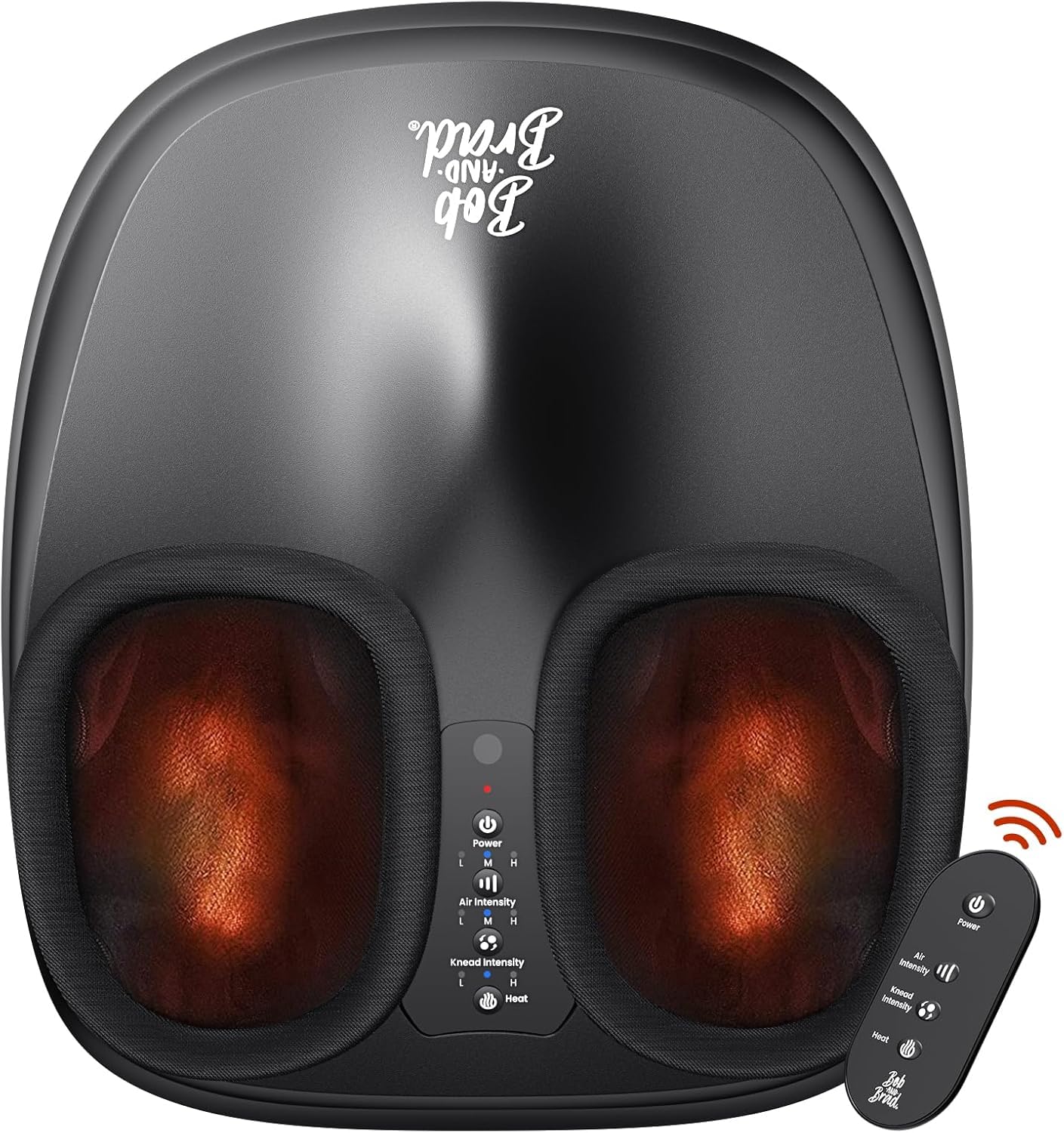 Bob and Brad Lite Foot Massager with Heat, Shiatsu Feet Massager for Plantar Fasciitis, Electric Foot Massagers Deep Kneading, Compression,Circulation- Remote Control, Gifts for Men Women