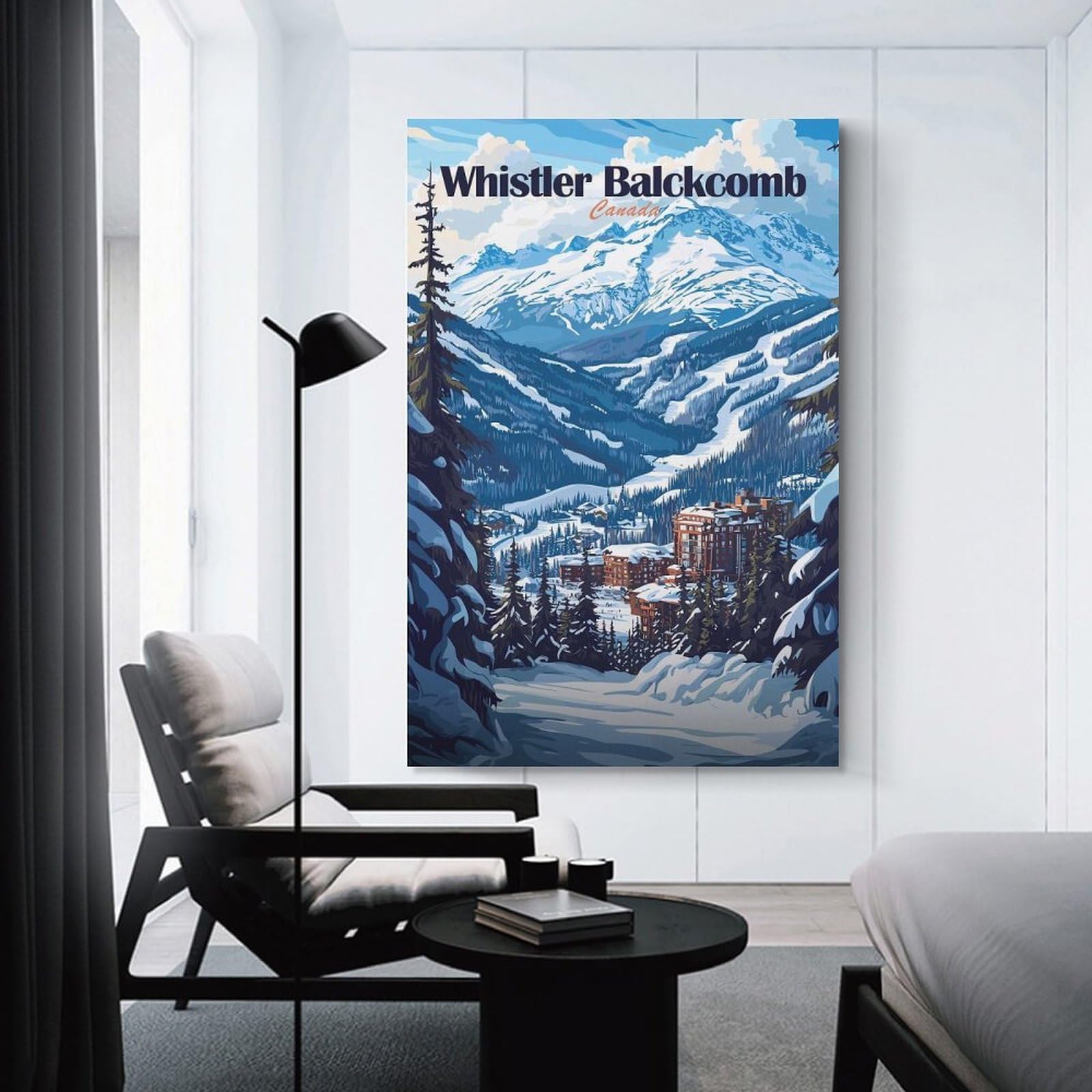 Junmoney Whistler Blackcomb Ski Resort Wall Art Print 24x36inch(60x90cm), for Corridors, Hallways Or Apartment Entries, Wall Decor to Refresh Empty Corners