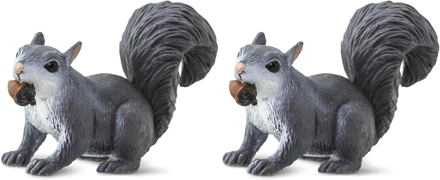 Safari Ltd. Gray Squirrel Figurine - Lifelike 3" Wildlife Figure - Educational Toy for Boys, Girls, and Kids Ages 3+