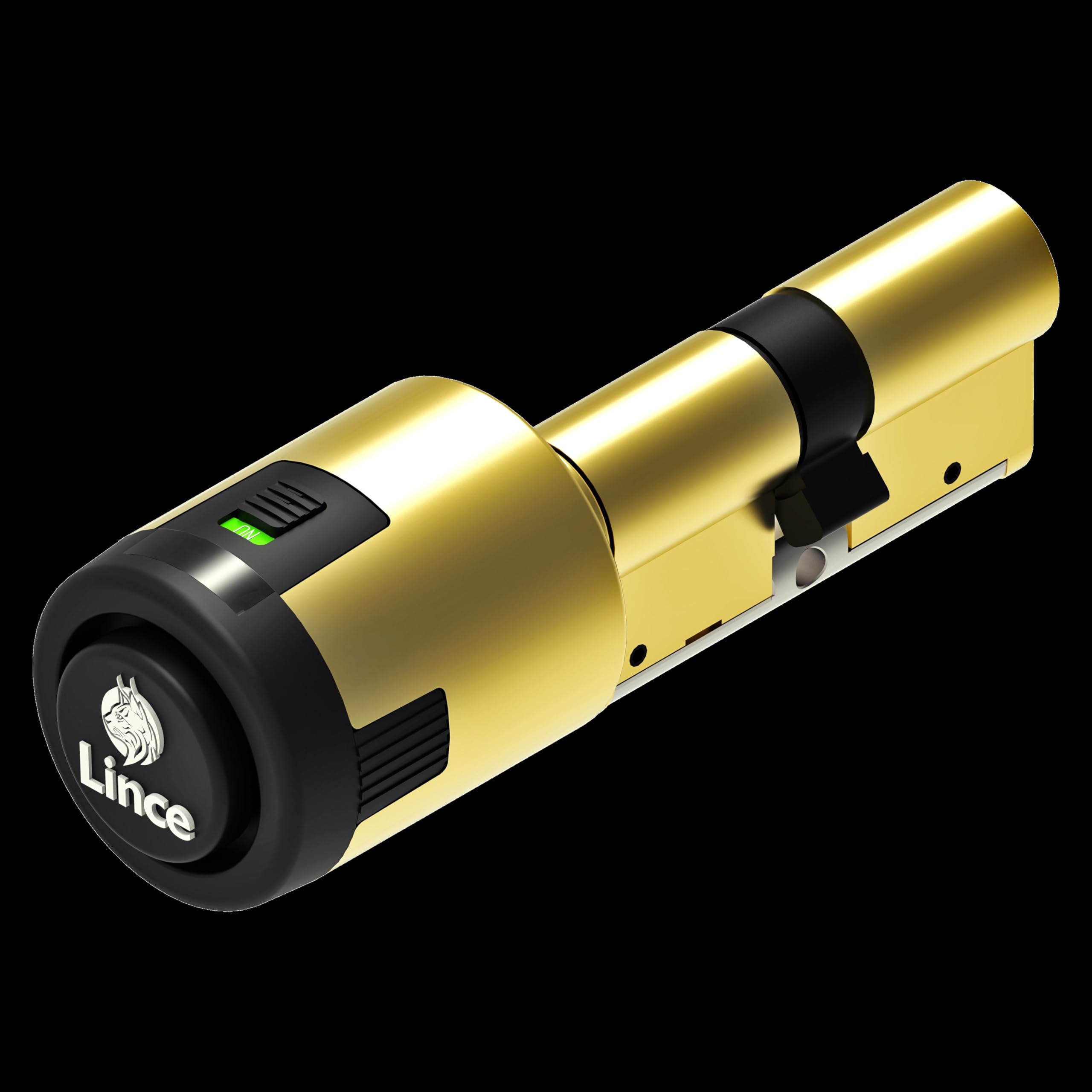 Lince - Cylinder C6 ALARM 35 x 35 cm | Zaawansowana żarówka o wysokim poziomie bezpieczeństwa ze zintegrowanym alarmem 100 dB, zabezpieczenie przed włamaniami, wykończenie z mosiądzu i matowego niklu
