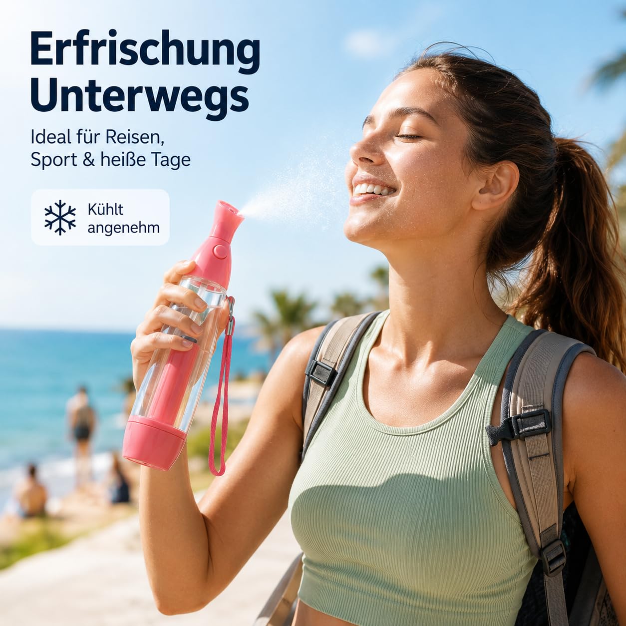 Set mit 3 manuellen Wasserzerstäubern – nachfüllbares Wasserspray – tragbar, Kunststoff, Wasserspray, ideal für Gesichtspflege und Bodys, Pumpdruck-Wasser-Zerstäuber Zur Abkühlung, 90ml (A-3PCS)