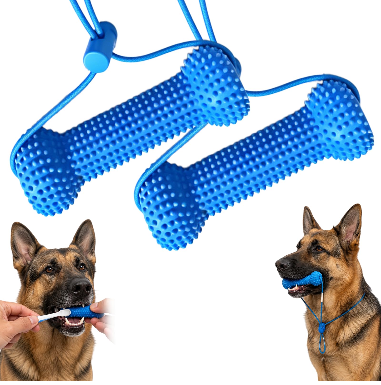 2Pcs Dual-Action Canine Dental Prop,Dog Toys Dual-Action Teeth Cleaning Mouth Prop,Pet Oral Care for Small,Dog Mouth Opener for Medium and Large Dogs for Easier Teeth Brushing