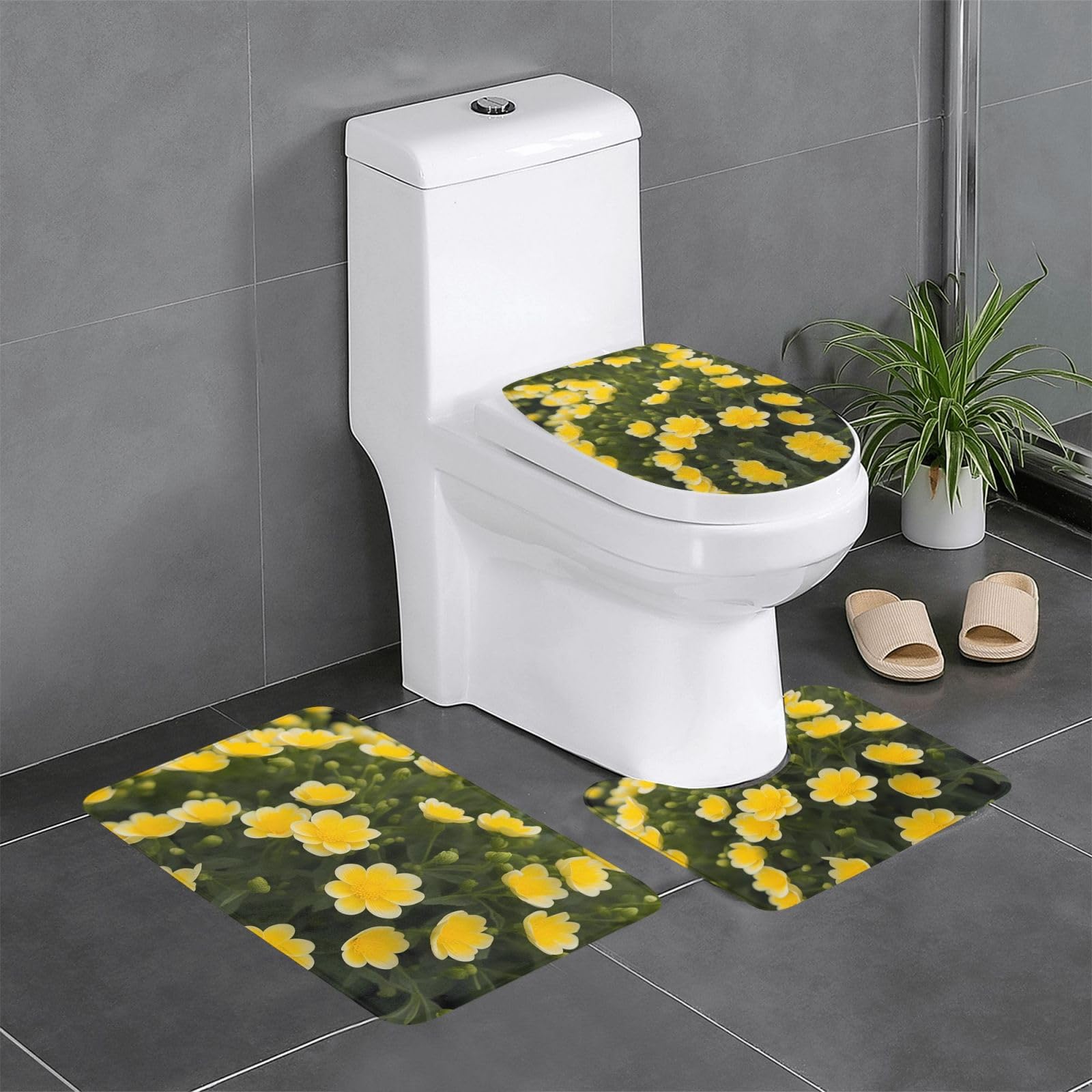 Tapis de salle de bain antidérapant lot de 3 pour éviter les glissades sur carrelage
