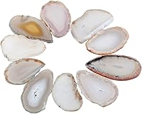 Vista 13 de rockcloud 10 piezas de ágata con luz de mesa, piedras de geoda de cristales curativos, decoración irregular del hogar, fabricación de joyas