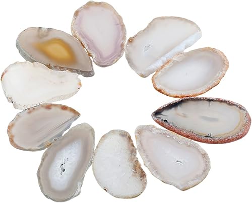 Miniatura 1 de Rockcloud 10 piezas de ágata de luz de mesa, piedras de geoda de cristales curativos, decoración irregular del hogar, fabricación de joyas, color