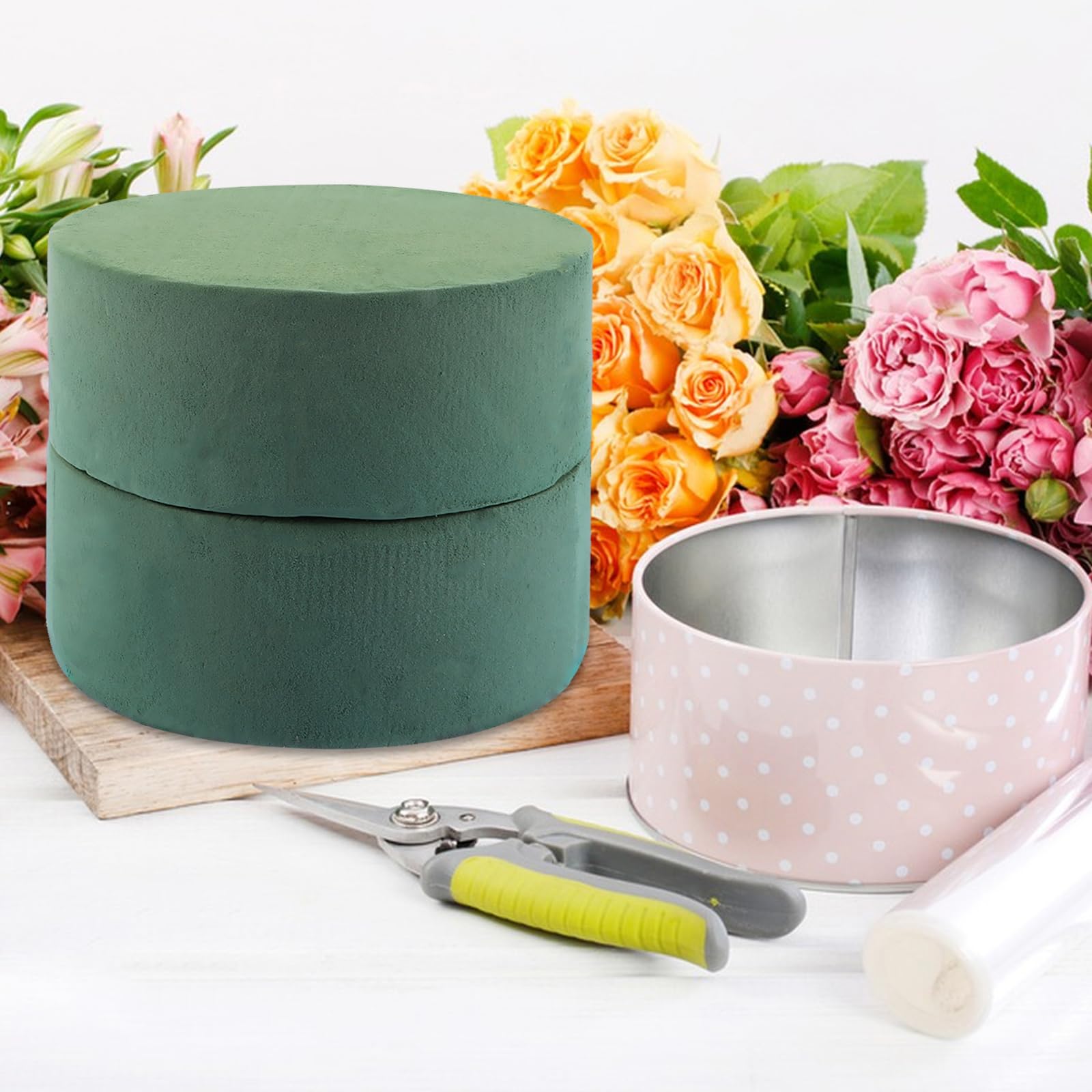 Mousse Fleur Blocs Mousse Florale FLOFARE Lot De 6 - 22,9x10,2x7,6cm - Pour Fleurs Fraîches Et Artificielles - Mariage Anniversaire Support Floral Hydratant Longue Durée