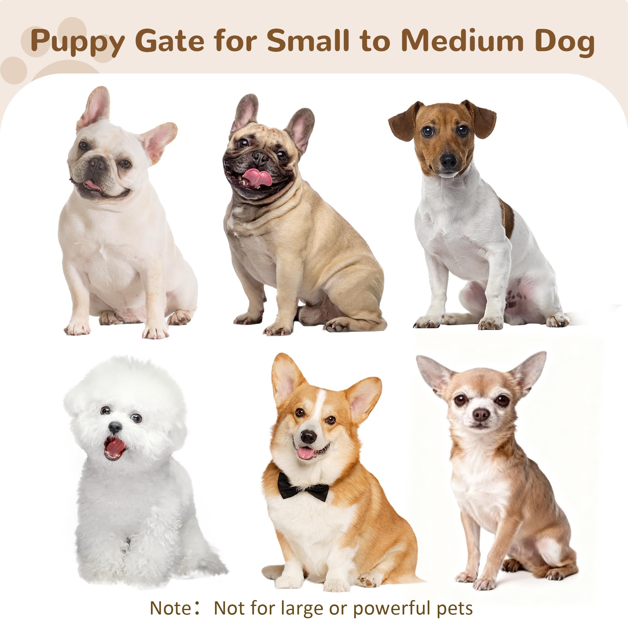 Cideny Free Standing Dog Gate Indoor, Foldable Dog Gate for Doorways Stairs Hallways, 3-Panel Freestanding Pet Gate with Support Feet for Stability, Folding Puppy Gate Easy to Move, Doggy Gate 54"x24" — view 8
