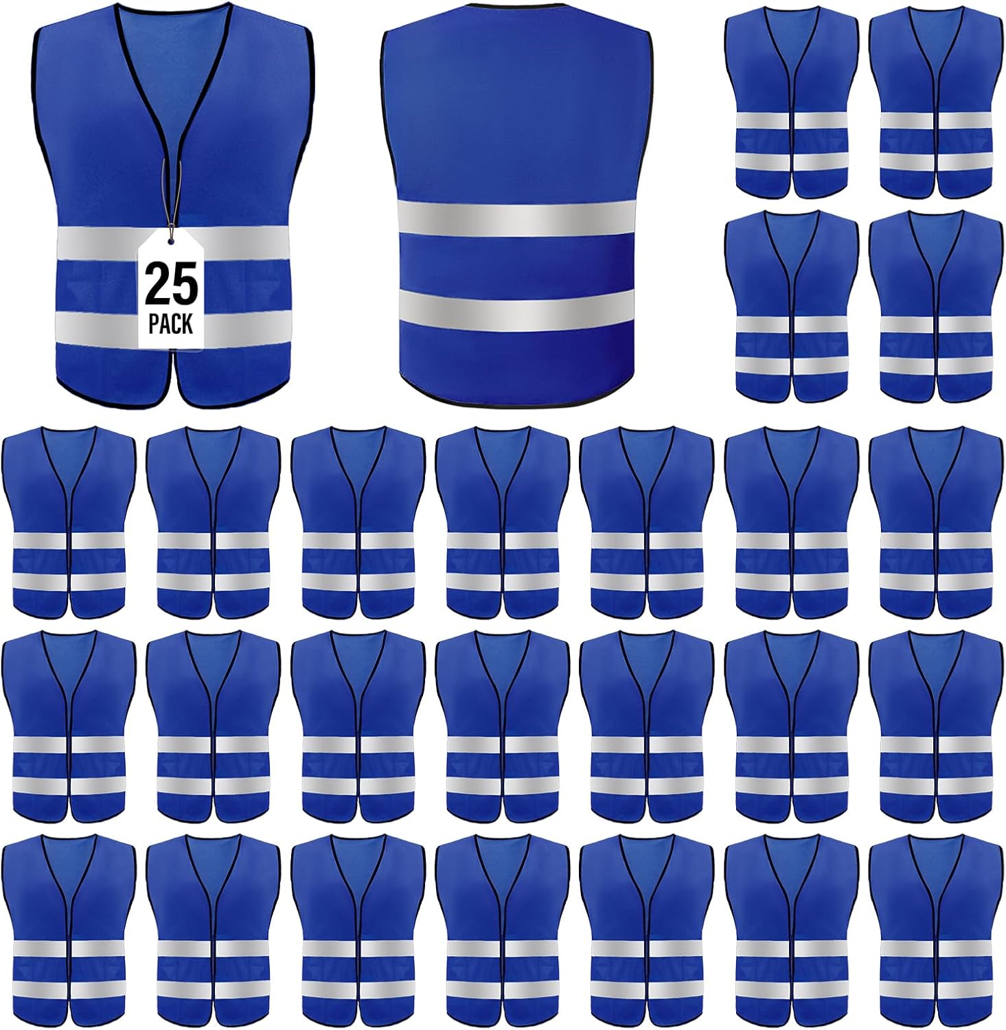 Safety Vests,High Visibility Construction Vest with 2 Reflective Strips,Working Vest for Outdoor at Night One Size