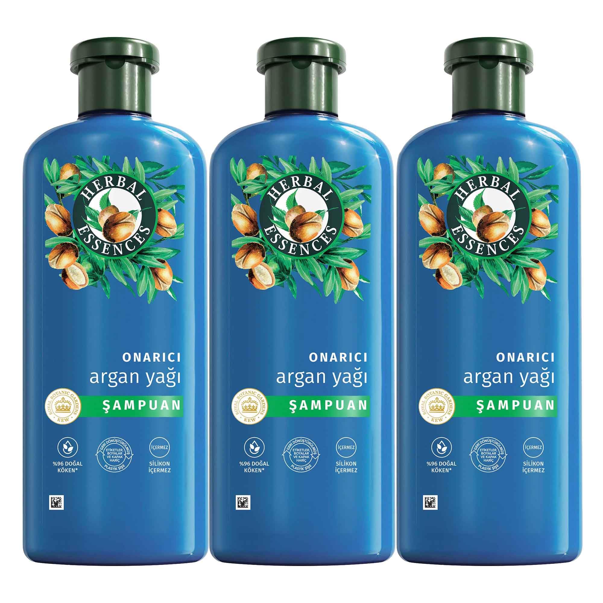Herbal Essences Onarıcı Argan Yağı Şampuan 350ml 3lü paket