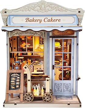 Book Nook Kits for Adults - DIY Miniature Bakery & Patisserie Dollhouse |Cozy 3D Wooden Puzzle, a Thoughtful Gift for Easter,St. Patricks Day, Holidays, Family, Friends, Girlfriend&Classmates