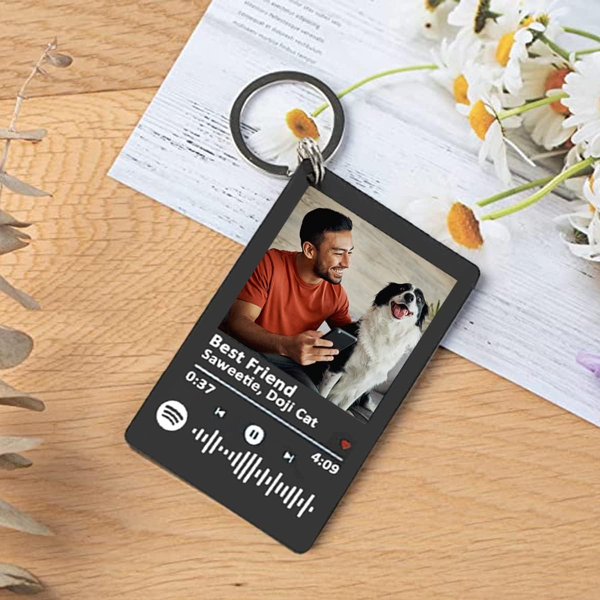 Custom Spotify Keychain with Picture,Custom Scannable Spotify Music Song Code Keychain - Image 6