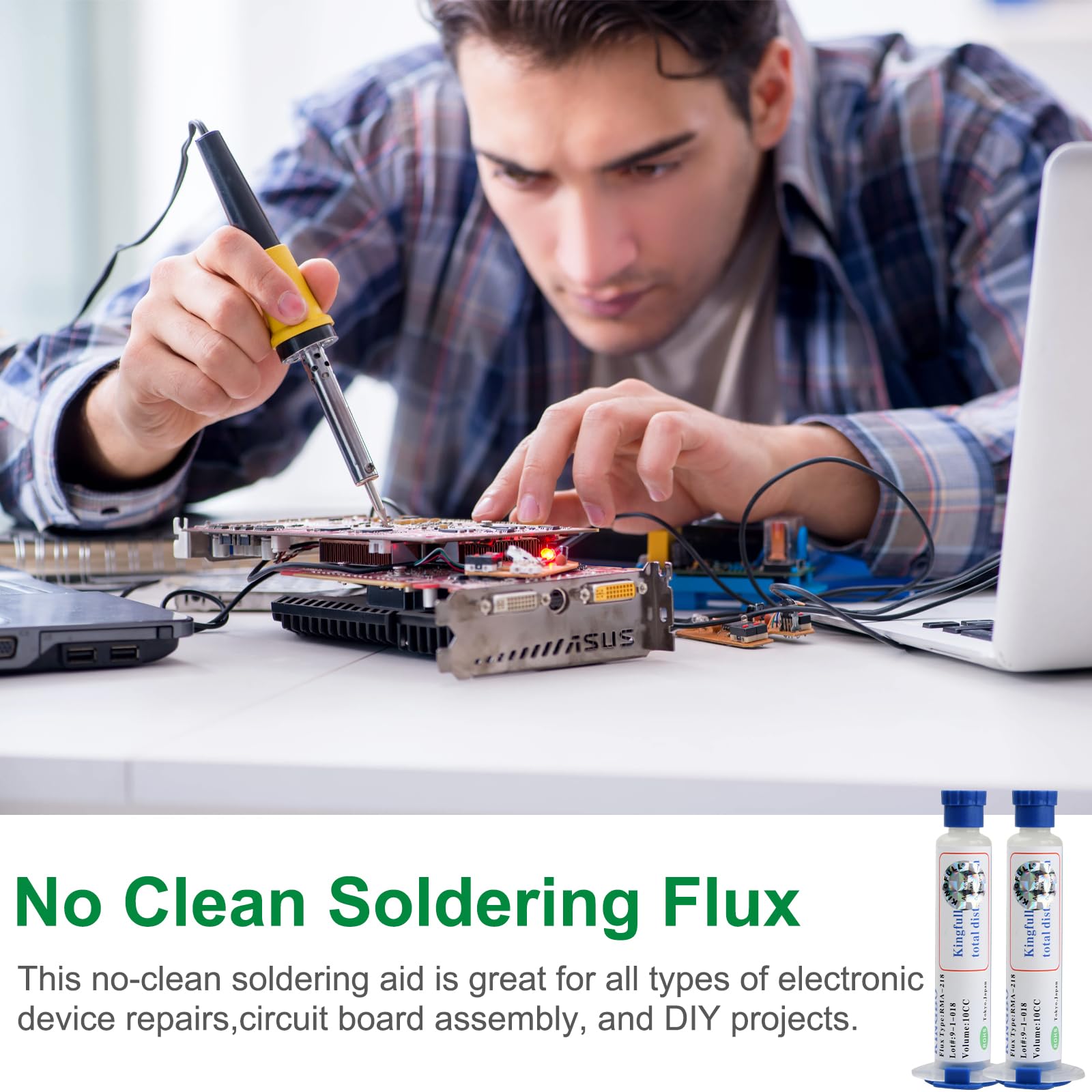 Flussanti per Saldatura, 4 Pezzi Flussante Senza Piombo, No-clean Pasta Saldante Flussante alla Colofonia per PCB SMD BGA PGA Elettronica Saldante