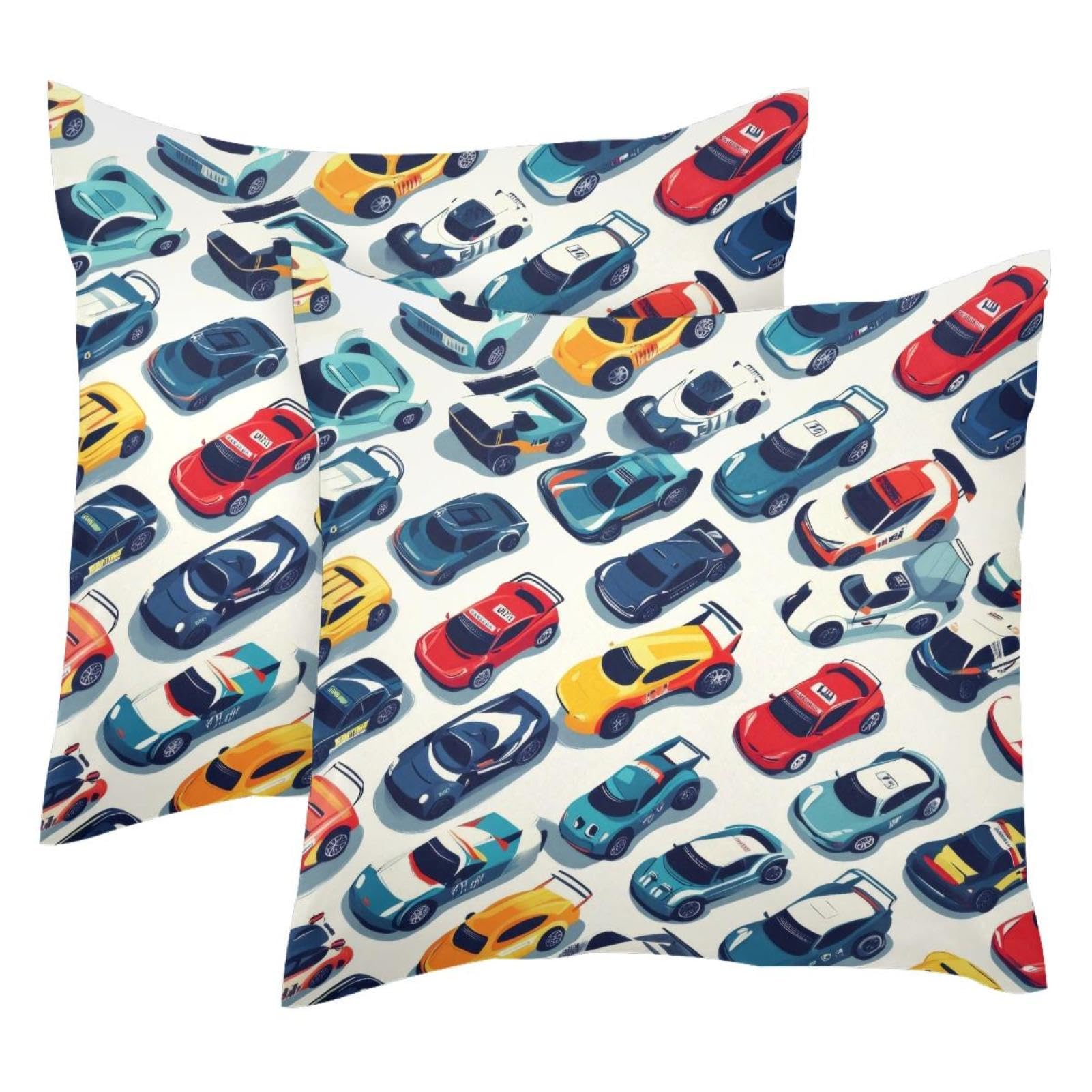 Housse de coussin course velours 50x50 cm lot de 2 pour déco de salon