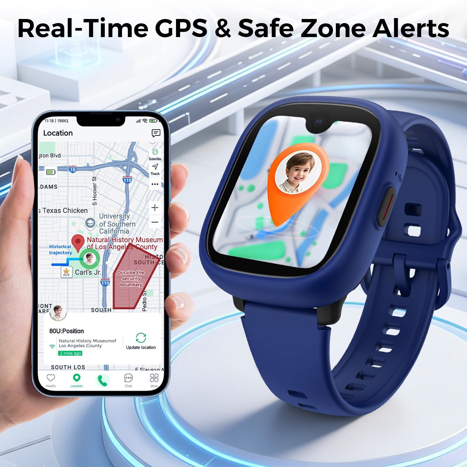 MIRO Reloj inteligente para niños con ranura para tarjeta SIM, rastreador GPS, llamadas y videollamadas, ubicación en tiempo real, alerta de zona segura, control parental, modo escolar, regalo para