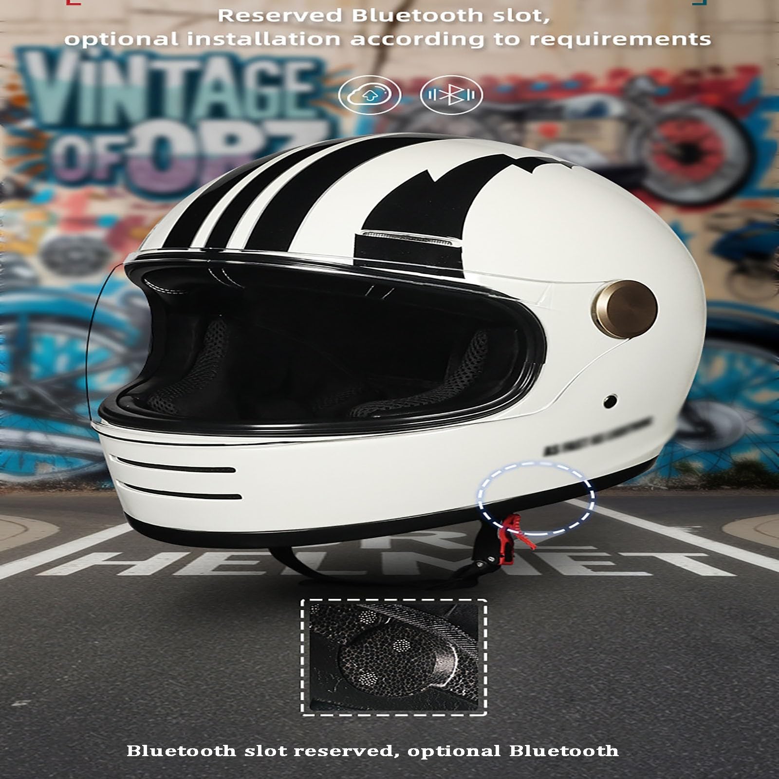 Casco integral retro de crucero, casco de motocicleta para hombres y mujeres, casco de seguridad para las cuatro estaciones, casco unisex, se puede abrir, certificación ECE modular G,L=57-58CM