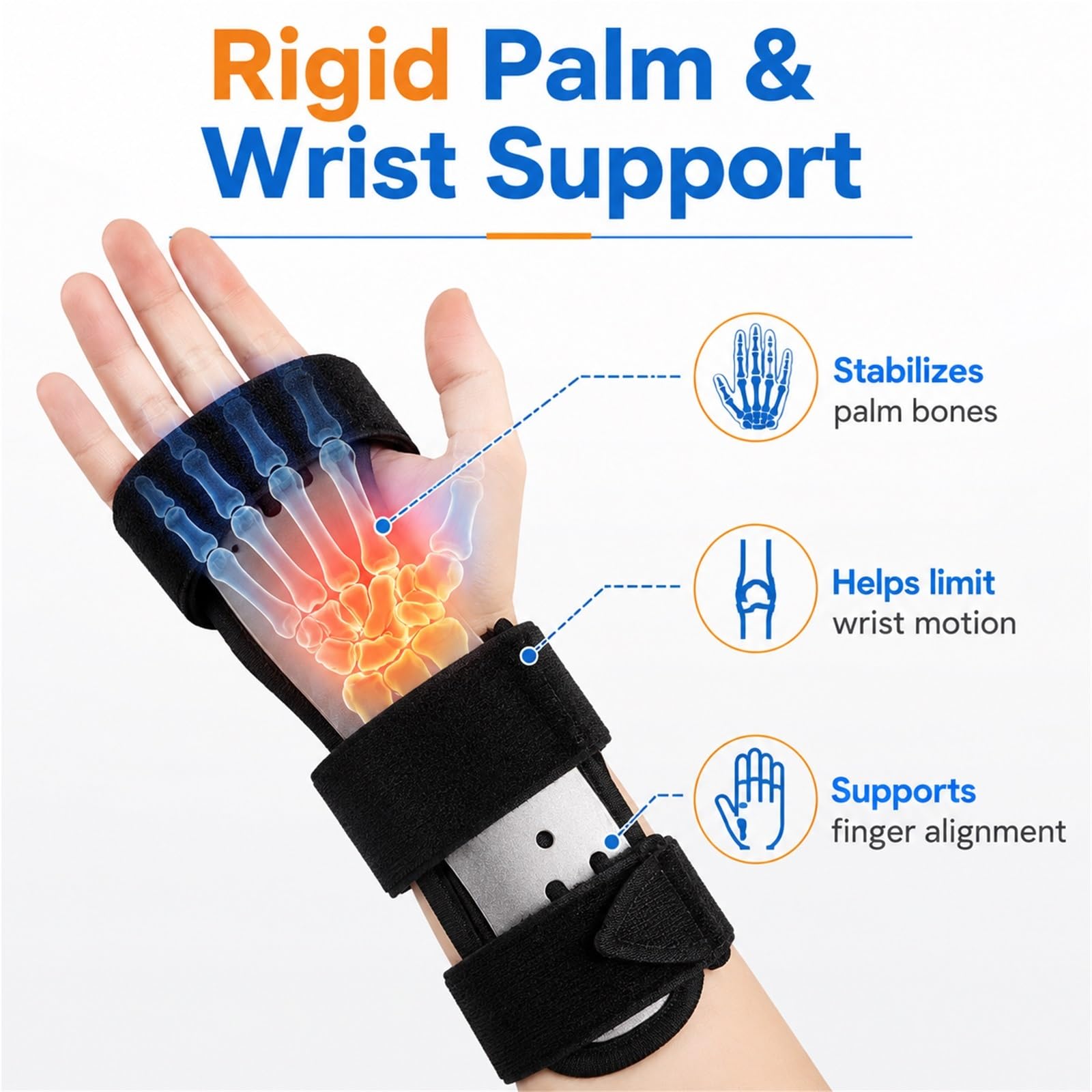 Handgelenkbandage mit Schiene Rechts Links Einstellbar Ergonomische Handgelenkstütze für Sehnenscheidenentzündung Arthritis Tendinitis Atmungsaktiv Handgelenkschutz