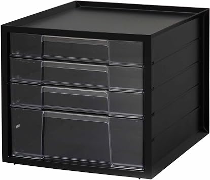 3 + 1 Iris Ohyama Letter Case A4 with Index Stickers, Drawer, Document Case, Desktop, Stackable, Plastic, Letter Box, Office, Office Supplies, Letter, Stationery Holder, Company, Desk, Home